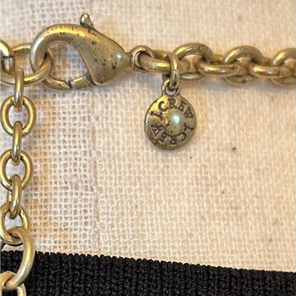 J.Crew Necklace Gold Tone Tortoise Rhinestone Statement Orange Opaque Brown EUC - Picture 5 of 6